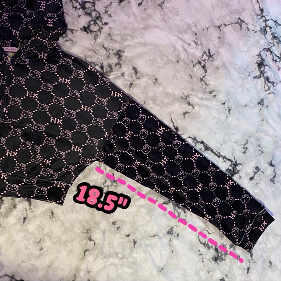 🎀 Hello Kitty Luxe Velour Cropped Hoodie - Picture 7 of 7